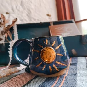 Xícara Dourado Cósmico Azul