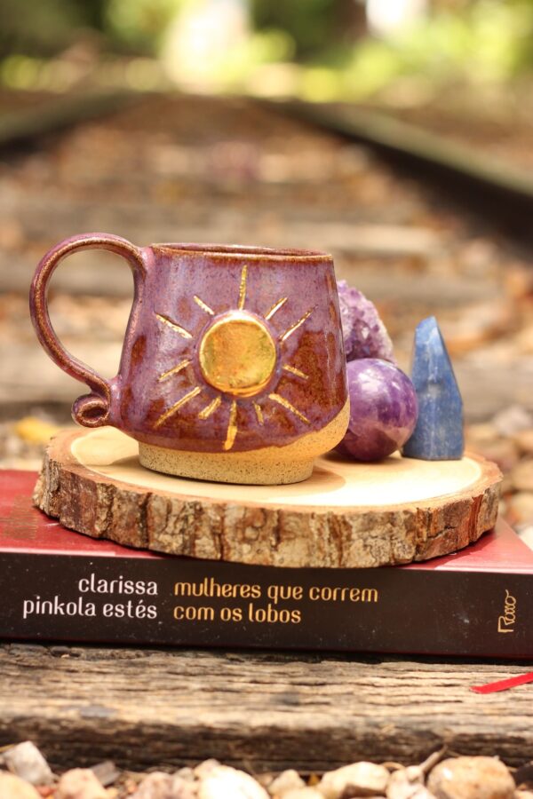 Xícara Dourado Cósmico Roxa